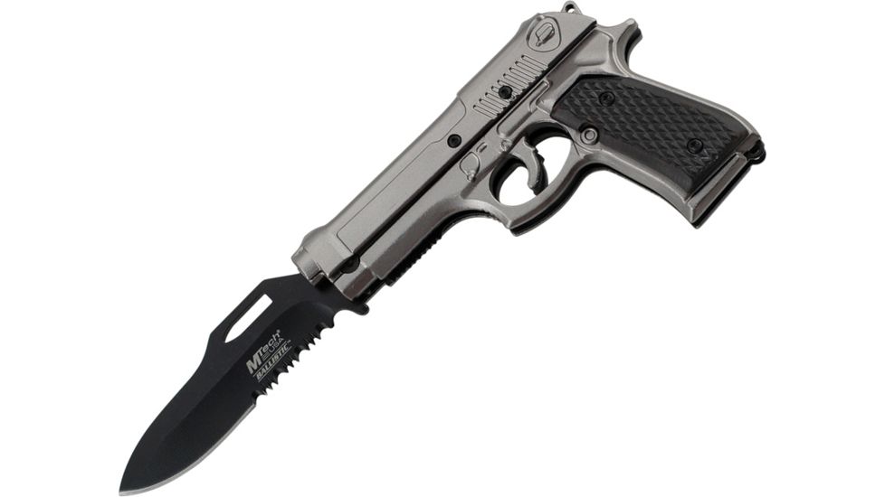 Mtech Folder Pistol-Shaped Knife, Brown-Grey MTA818GB