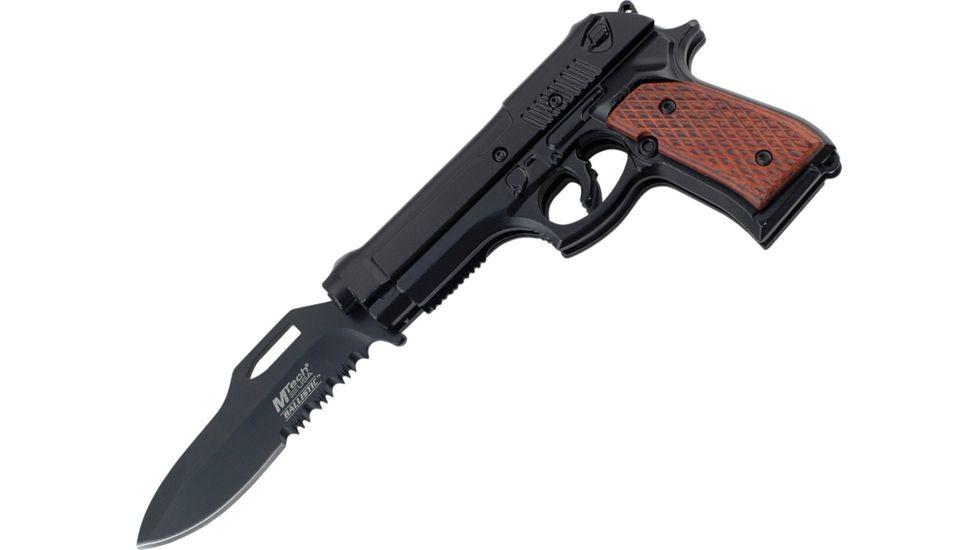 Mtech Folder Pistol-Shaped Knife, Brown MTA818BW