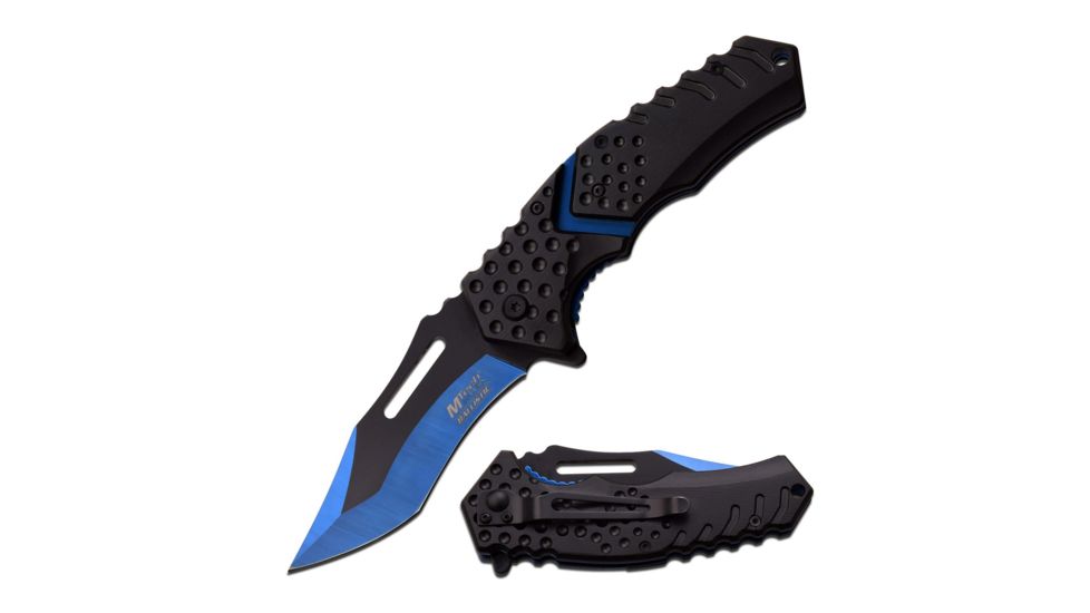 Mtech Folding Blade, 3.5in, Stainless Steel Blade, Black Anodized Aluminum Handle MT-A920BL