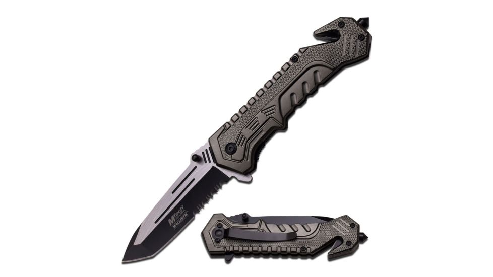 Mtech Folding Blade, 3.5in, Stainless Steel Blade, Dark Gray Aluminum Handle MT-A867GY