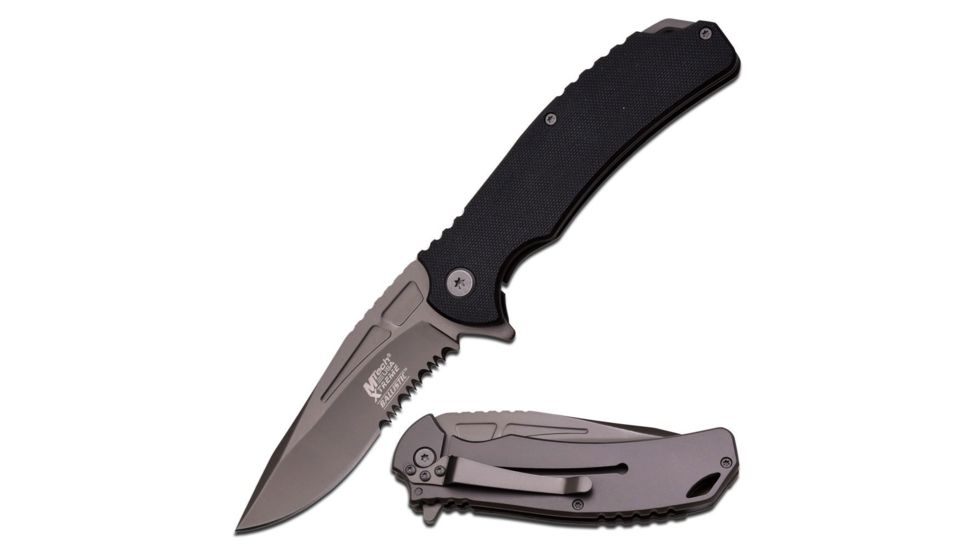 Mtech Folding Blade, 3.75in, Stainless Steel Blade, Handle MX-A834BKS