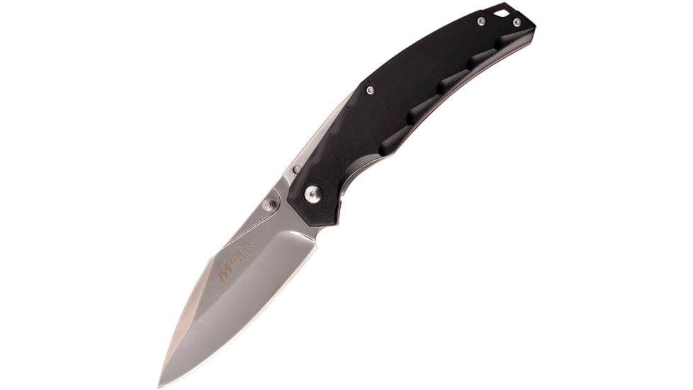 Mtech Framelock A/O Mirror Folding Knife, 3.75 mirror finish stainless blade, Black synthetic handle with Mirror finish stainles, MT-A1150MR