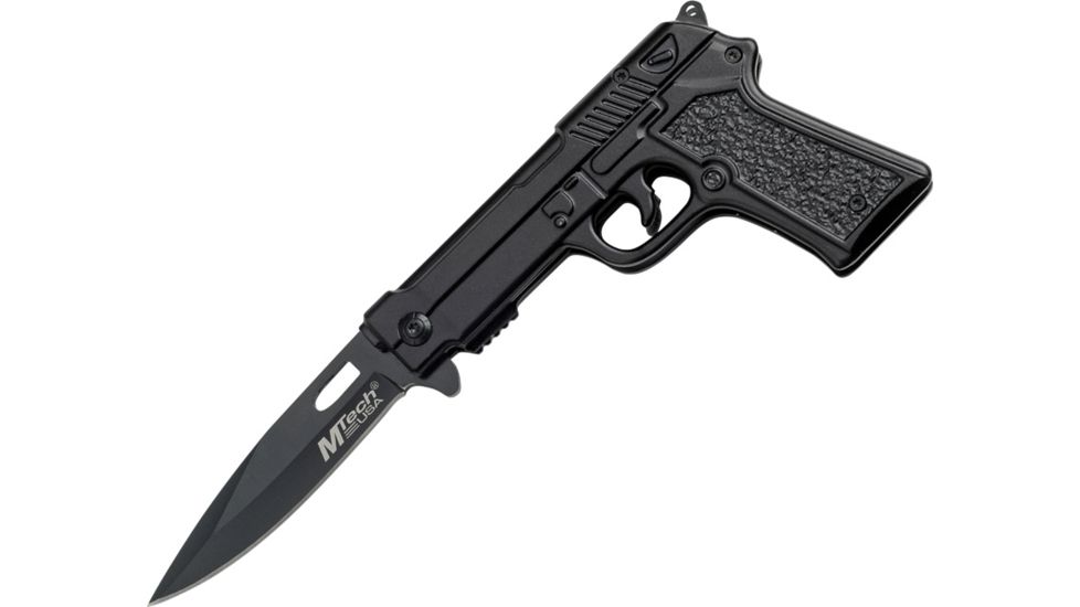 Mtech Gun Shaped Folder Knife, 4.5in. Closed MT771BK