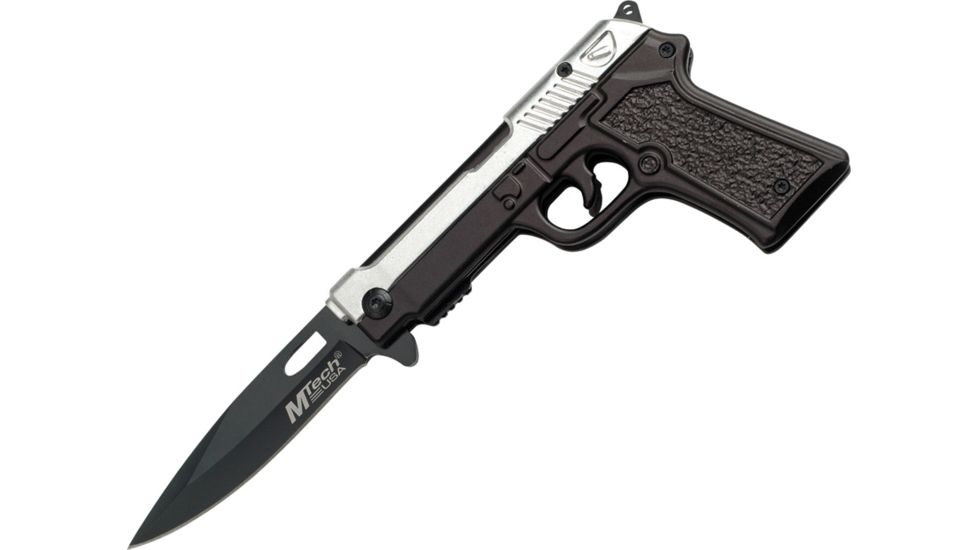 Mtech Gun Shaped Folder Knife, 4.5in. Closed MT771SB