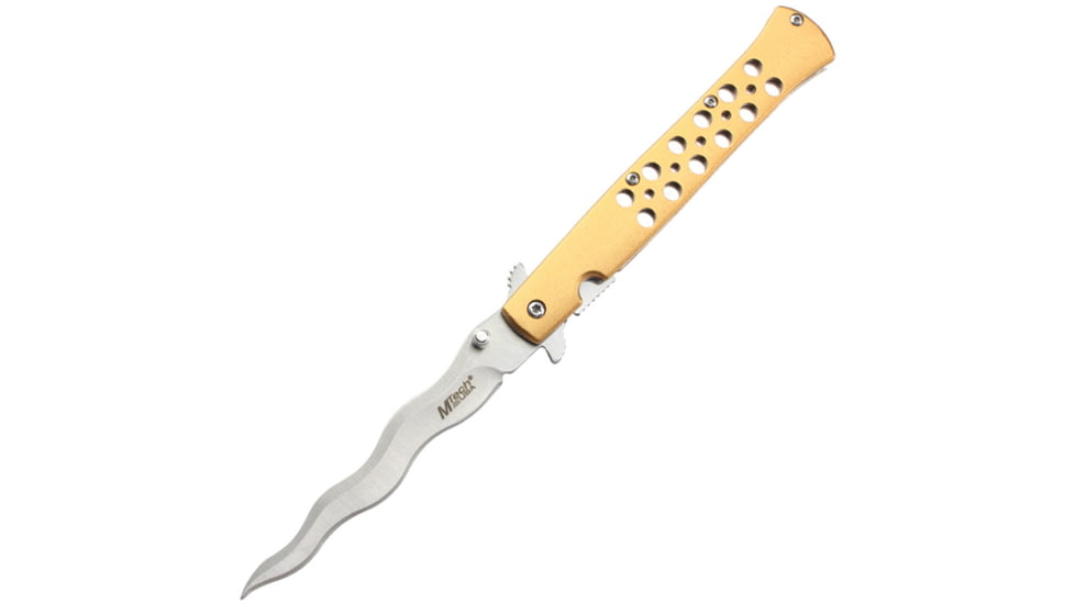 Mtech Linerlock A/O Gold Wavy, MTA2042WG
