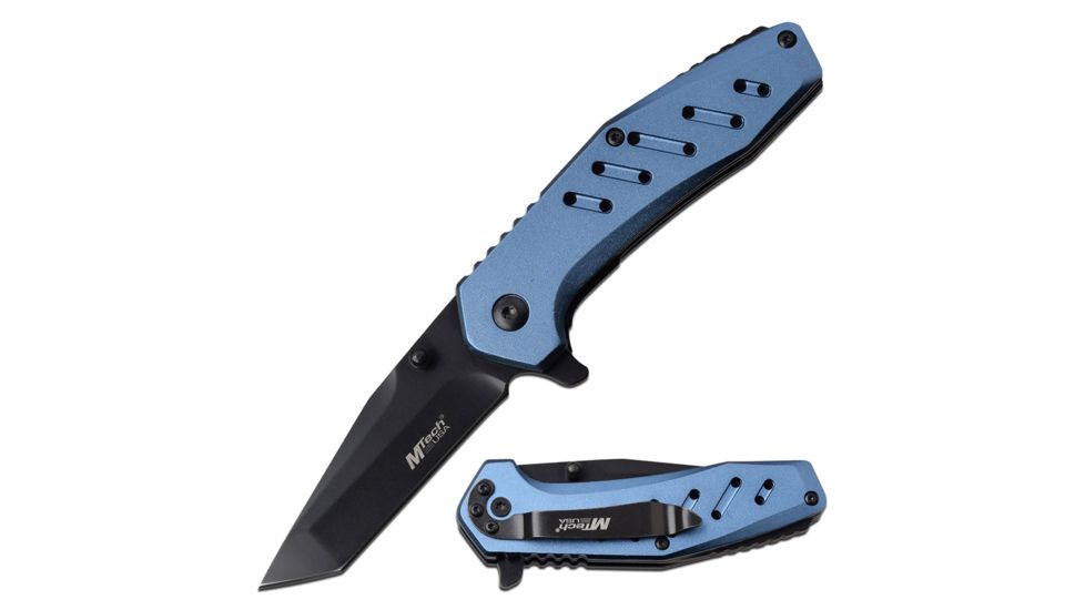 Mtech Manual Folding Knive, 2.75in Blade, 3CR13 Steel Blade Knive, Blue, MT-1113BL