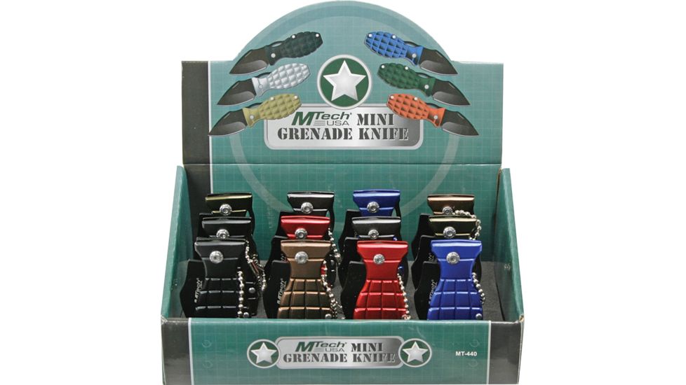 Mtech Mini Grenade 12 Piece Knife Set, 2.5in. Closed MT440