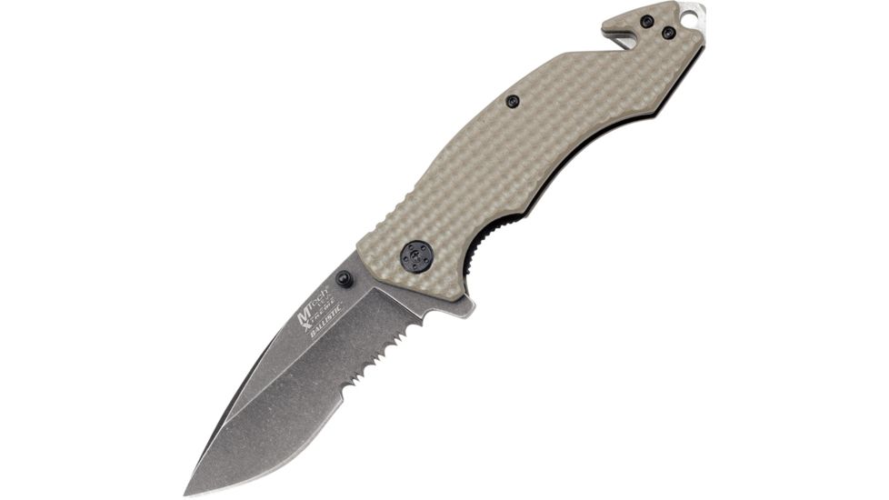 Mtech Rescue Linerlock A/O 4.75in, Tan, Knife MTXA808TN