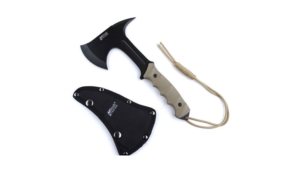 MTech Tactical Axe,5.5in,Black Stainless Blade,Tan Textured G-10 Handle MTX8096TN