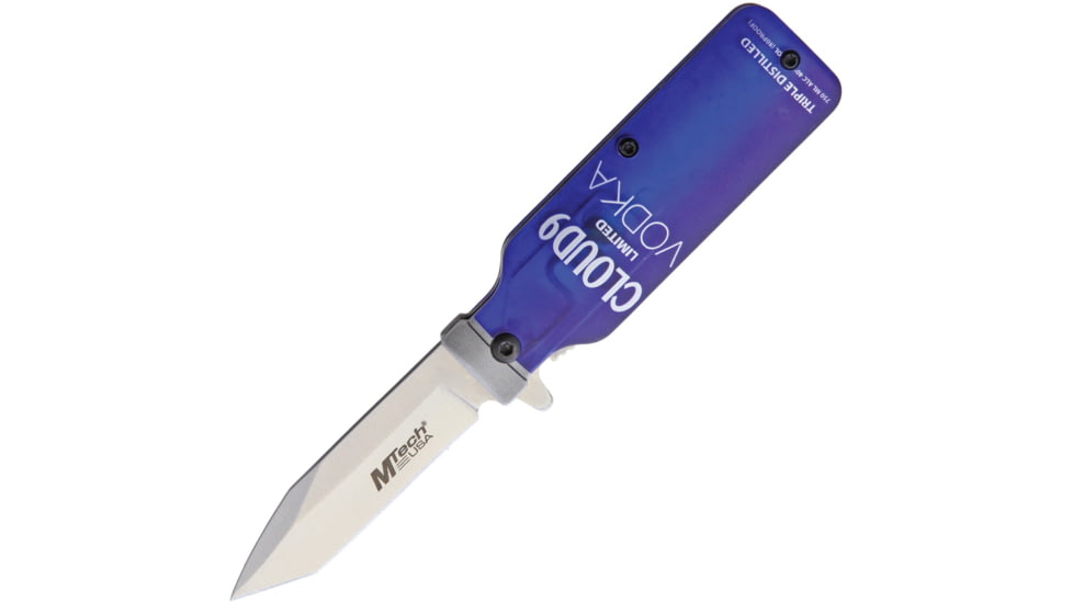 Mtech Vodka Linerlock A/O Folding Knife, 2.5 satin finish stainless tanto blade, ABS handle, MT-A1190V