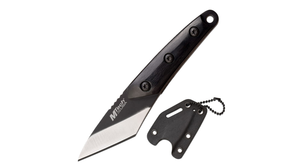 Mtech Wharncliffe Fixed Blade Knife, 1.6 in, 3Cr13 Stainless Steel Stainless Steel, Black, MT-20-93B