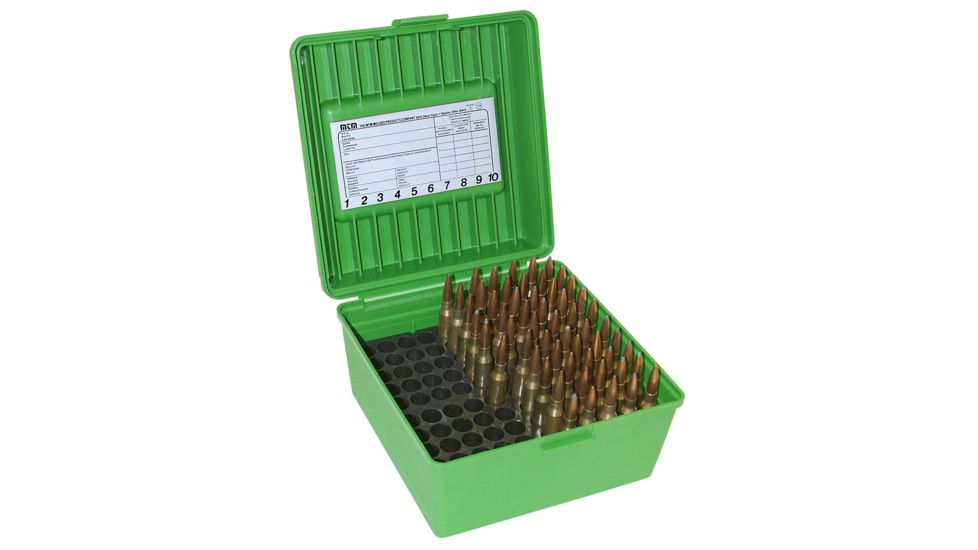 MTM 100 Round WSM/WSSM Green Rifle Ammo Box R100MAG10