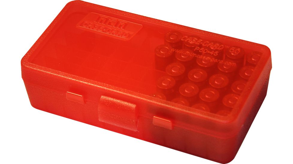 MTM 50 Round 45ACP/10MM Red Pistol Ammo Box P504529