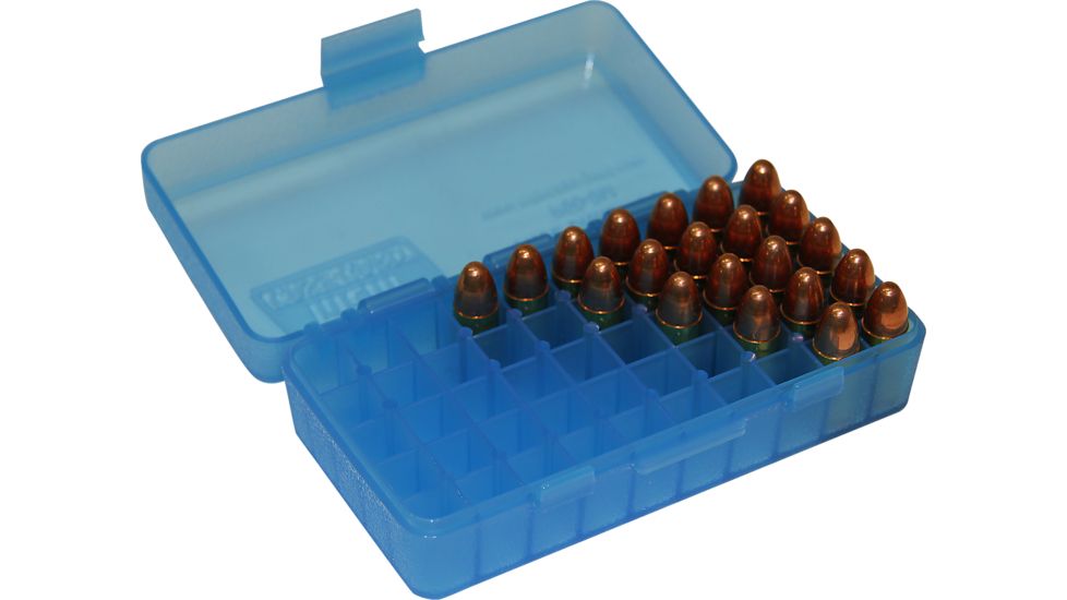 MTM 50 Round 9MM-380 Blue Pistol Ammo Box P509M24