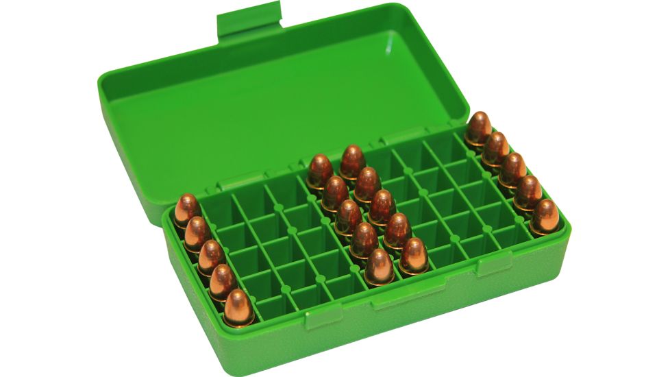 MTM 50 Round 9MM/380 Green Pistol Ammo Box P509M10