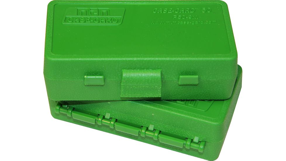 MTM 50 Round 9MM/380 Green Pistol Ammo Box P509M10