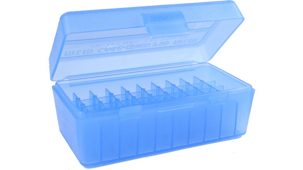 MTM 50 Round 38-357 Caliber Blue Pistol Ammo Box P503824 