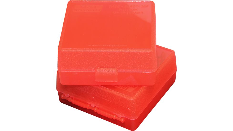 MTM Ammo Box 100 Round Flip Top For 22 Mag - 17 HMR, Clr-Red, P-100-22M-29