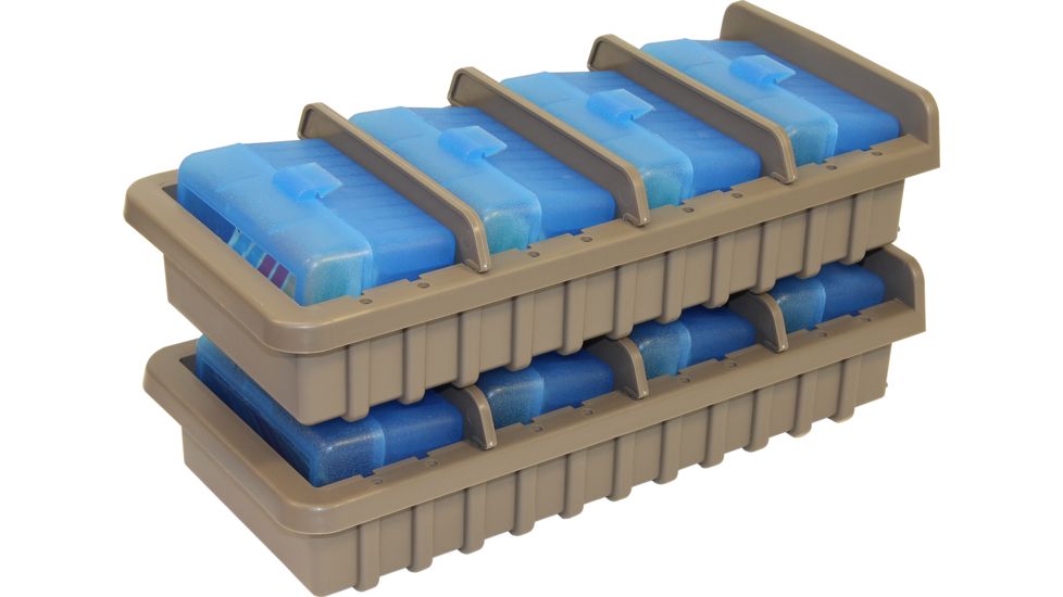 MTM Ammo Rack w 4 RS-50-24 Ammo boxes, Dark Earth/Clear Blue, ARRS