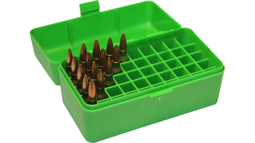 MTM Case-Gard 50 Rifle Ammo Boxes .22-250 to .308 Green