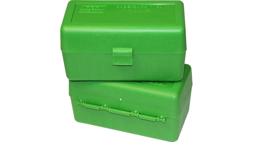 MTM Case-Gard 50 Rifle Ammo Boxes .22-250 to .308 Green