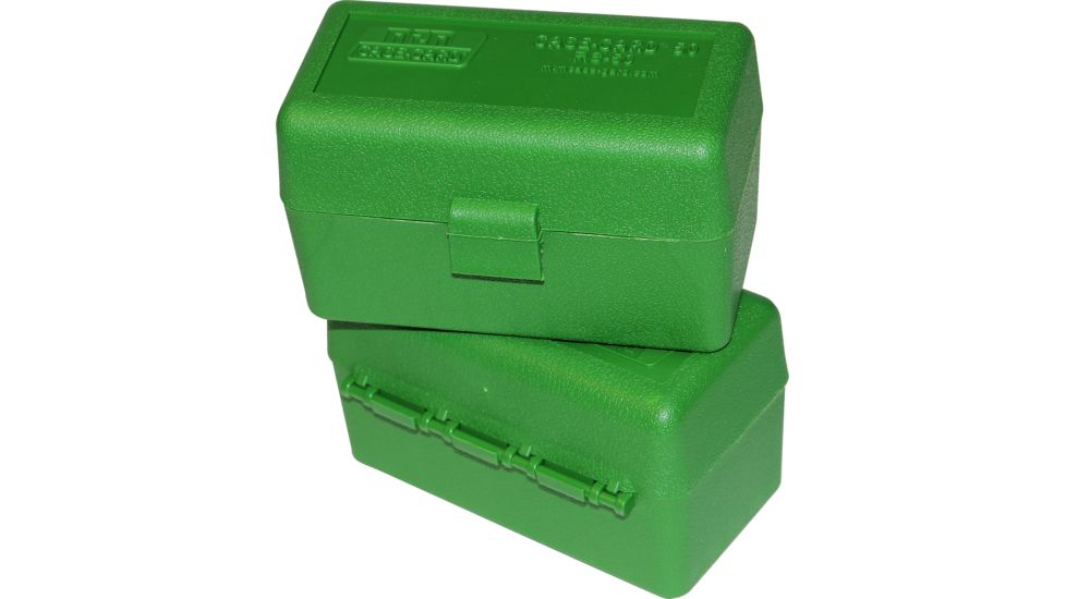 MTM Case-Gard 50 Rifle Ammo Boxes .222 &amp; .222 Magnum Green