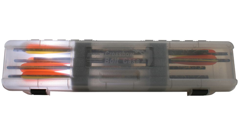 MTM Crossbow Bolt Case, Holds Up To Twelve 23 Inch Bolts, Clear Smoke, BHCB41