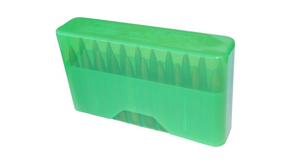 MTM J-20 Slip-Top Boxes .17/.223/.222 Magnum Clear Green