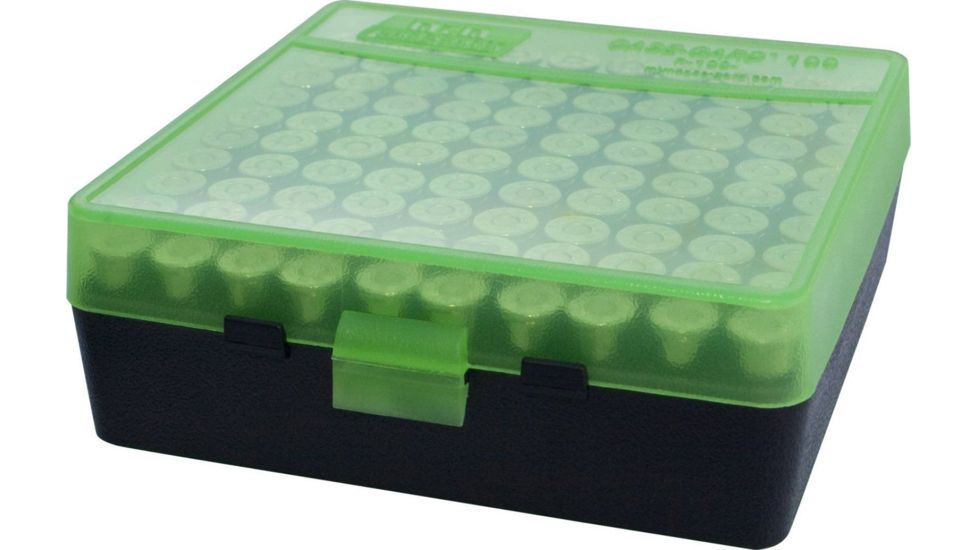 MTM P-100 Fliptop Box .41-.44 Magnum/ Clear Green/Black