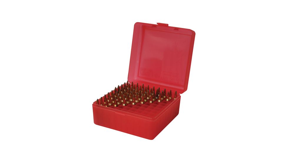 MTM RM-100 Rifle Ammo Box .22-250/.308/.243 Clear Red RM-100-29