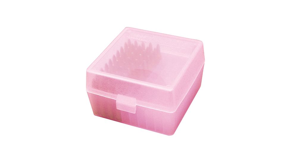 MTM RS-100 Rifle Ammo Box .17 to .222 Magnum Clear Red RS-100-29