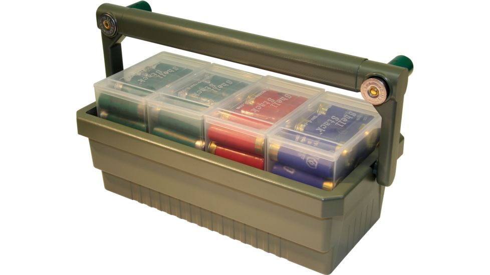 MTM Shotshell Box Caddy, Army Green/Clear, SSC