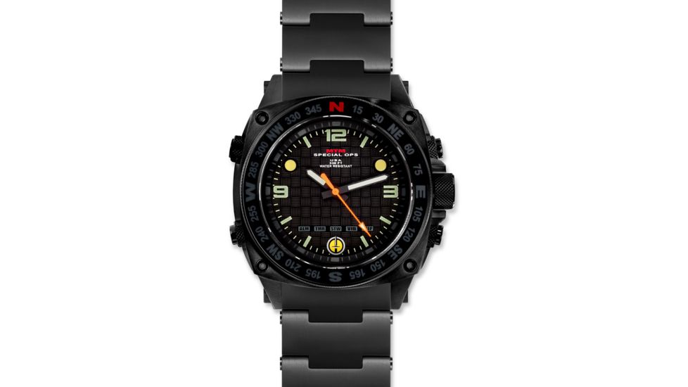 MTM Special Ops Men's Black Silencer Watch,Stainless Steel Band 855312003474