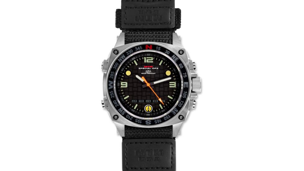 MTM Special Ops Men's Silver Silencer Watch,Ballistic I Strap 855312003375
