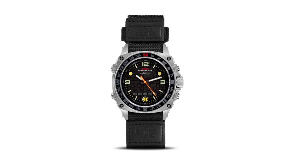 MTM Special Ops Men's Silver Silencer Watch,Ballistic I Strap 855312003375