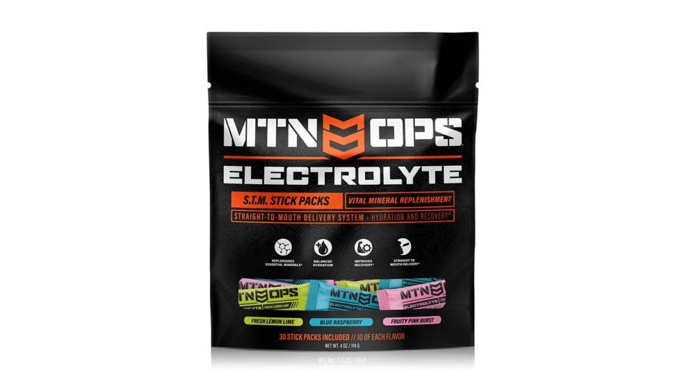 MTN OPS Electrolytes STM, 12 Stick Packs, Assorted Flavors, 2126010212