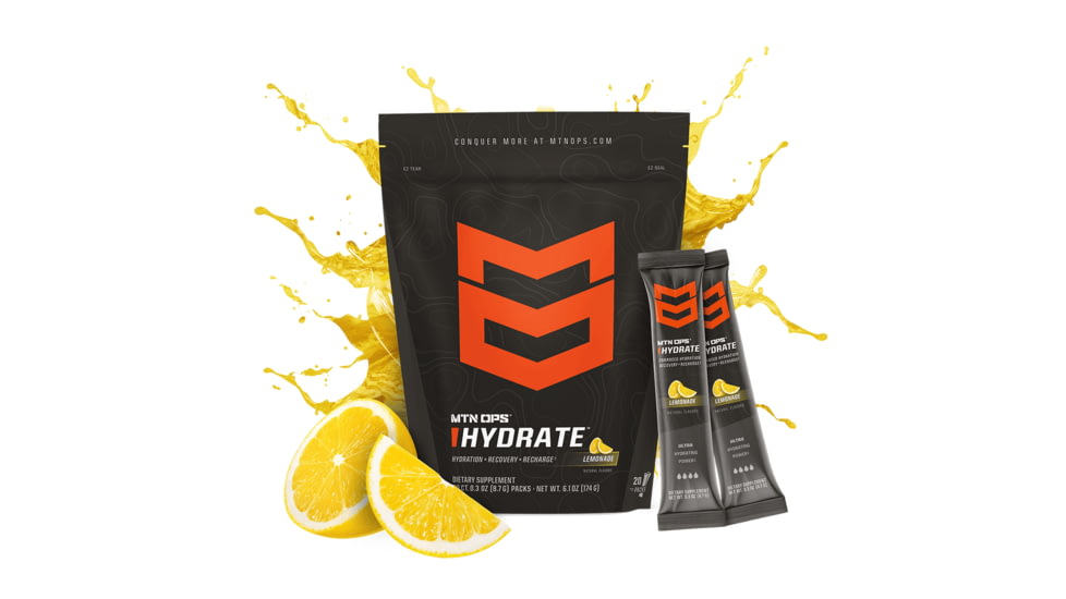 MTN OPS Hydrate Drink Mix, Lemonade, 20 Servings, 1134260320