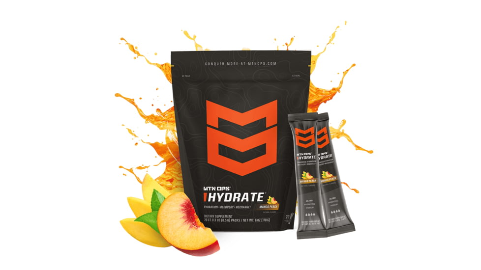MTN OPS Hydrate Drink Mix, Mango Peach, 20 Servings, 1134320320
