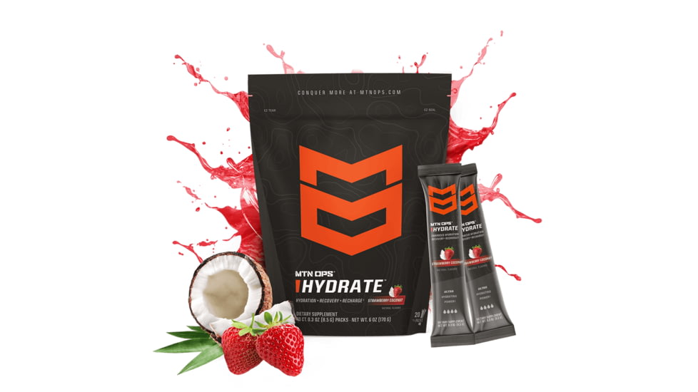 MTN OPS Hydrate Drink Mix, Strawberry Coconut, 20 Servings, 1134540320