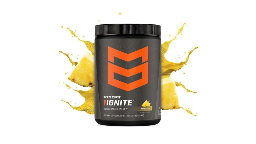 MTN OPS Ignite Energy Drink, Scoop, Pineapple, 45 Servings, 1104290145