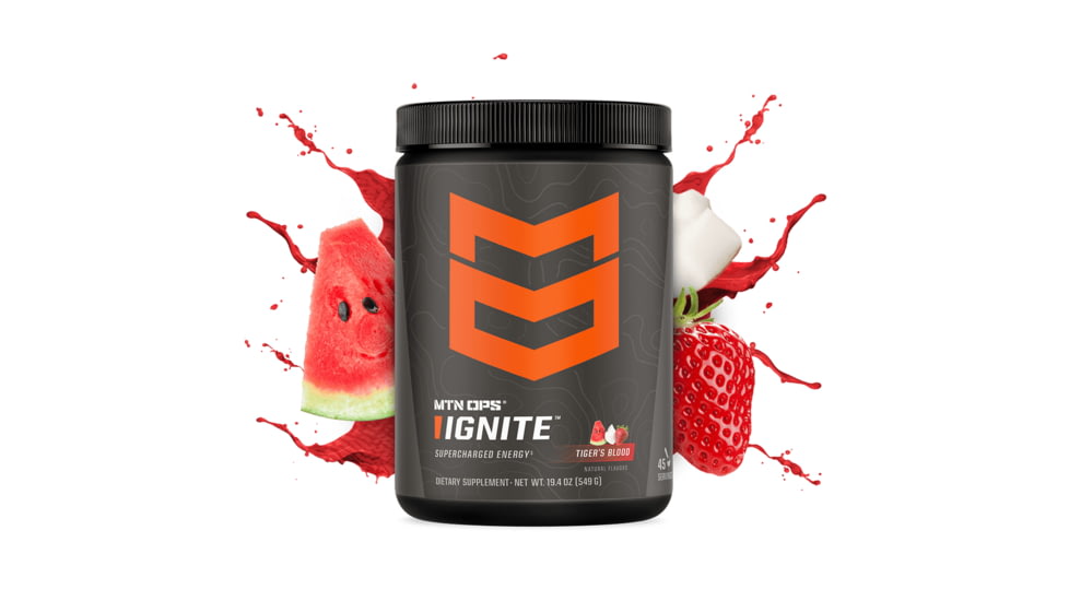MTN OPS Ignite Energy Drink, Scoop, Tigers Blood, 45 Servings, 1104490145