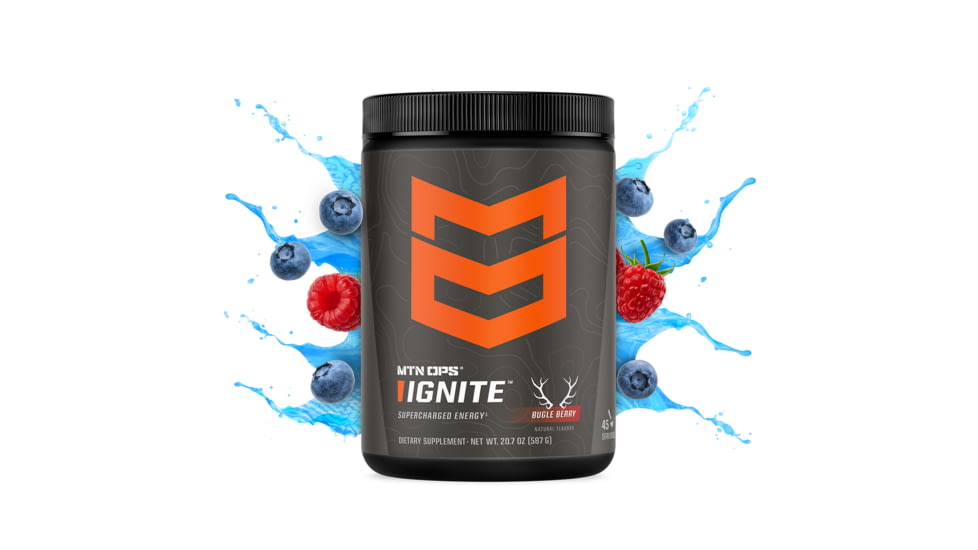 MTN OPS Ignite Energy Drink, Scoop, Bugle Berry, 45 Servings, 1104640145