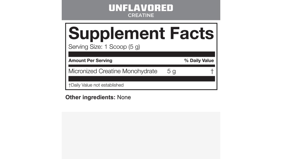 MTN OPS Unflavored Creatine Monohydrate, Tub, Unflavored, 50 Servings, 2135000150