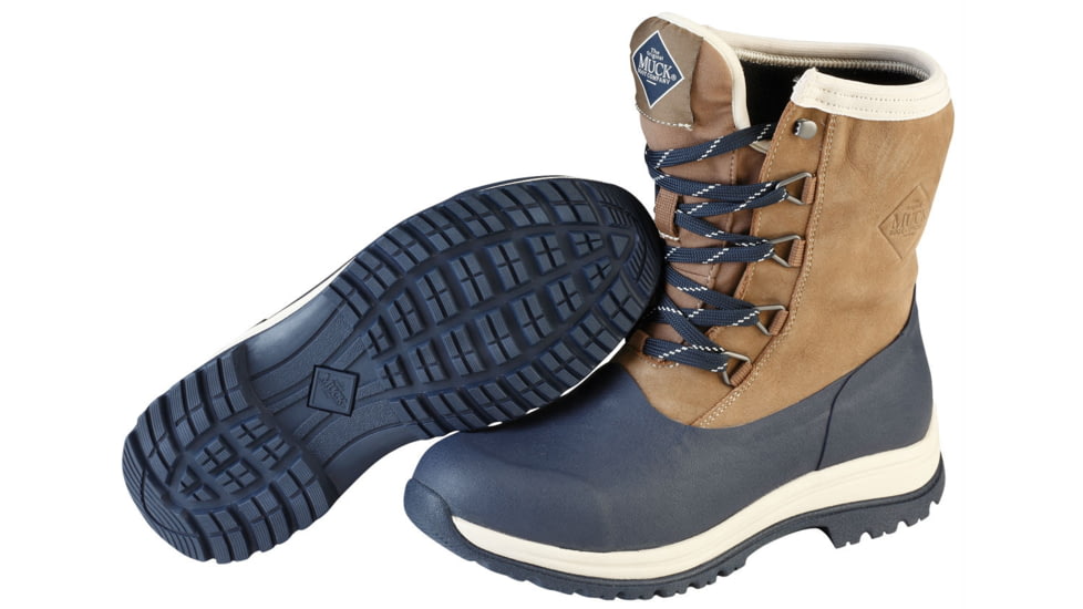 Muck Boots Arctic Apres Lace Rubber Boot - Women's-Otter/Navy-Medium-7