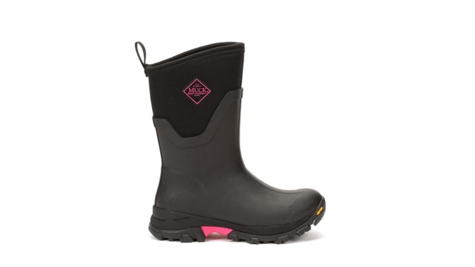 Muck Boots Arctic Ice Grip A.T. Mid Boots - Womens, Black/Hot Pink, 11, ASVMA-404-PNK-110