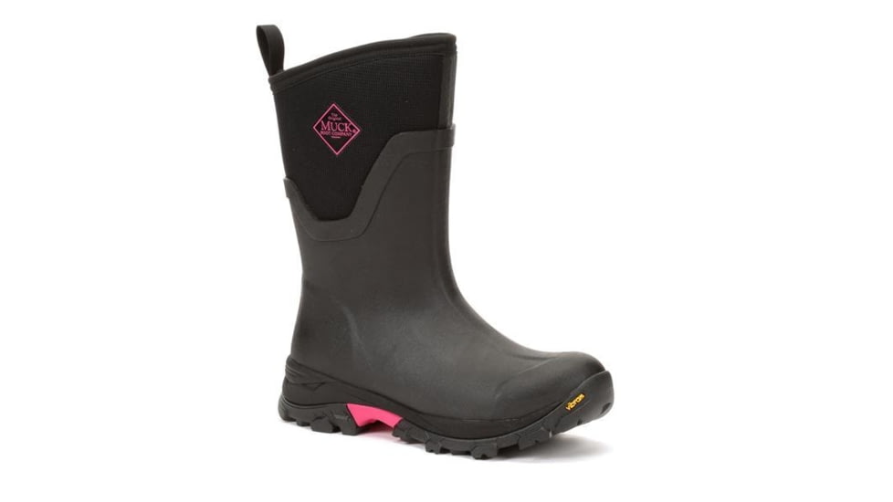Muck Boots Arctic Ice Grip A.T. Mid Boots - Women's, Black/Hot Pink, 11, ASVMA-404-PNK-110