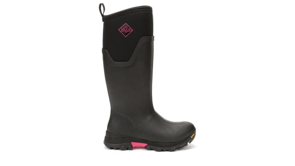 Muck Boots Arctic Ice Grip A.T. Tall Boots - Womens, Black/Hot Pink, 7, ASVTA-404-PNK-070