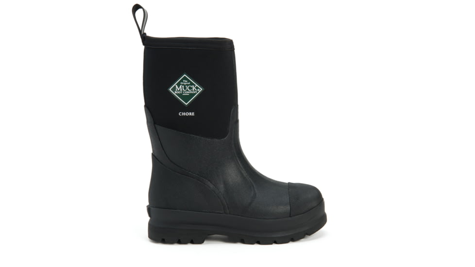 Muck Boots Chore Mid Wateproof Rubber Work Boot - Mens, Black, 5, CHM-000A-BL-050