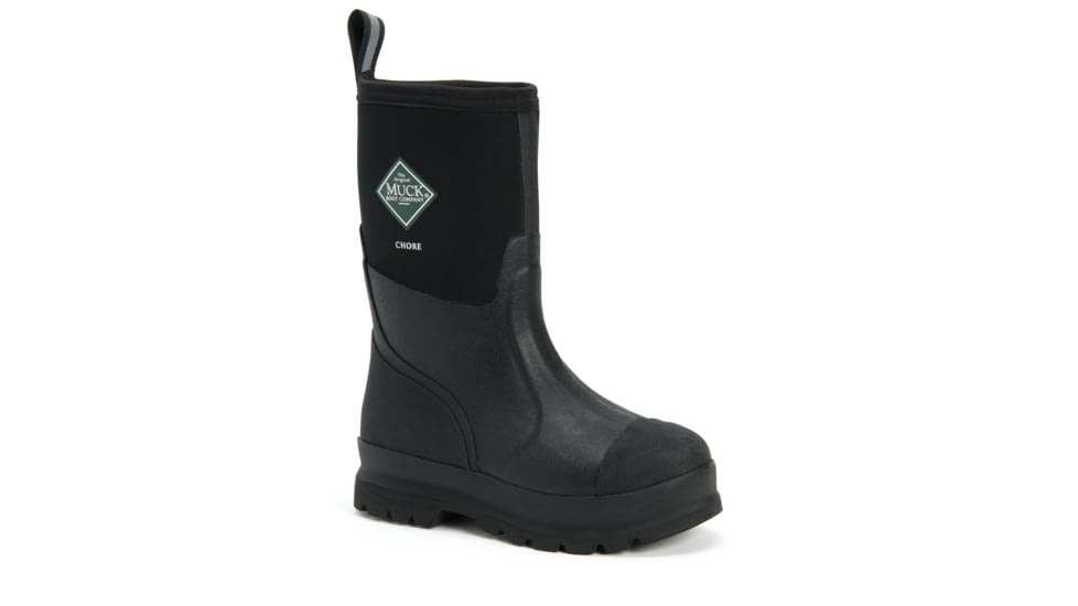 Muck Boots Chore Mid Wateproof Rubber Work Boot - Men's, Black, 5, CHM-000A-BL-050
