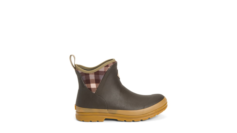 Muck Boots Originals Ankle Boot - Womens, Brown/Plaid/Gum, 9, OAW-9PLD-BRN-090